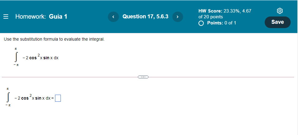 Homework: Guia 1 Question 17, 5.6.3 HW Score: 23.33%, 4_67 of 20