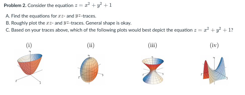  Problem 2. Consider the equation z = c ty- +1 A.