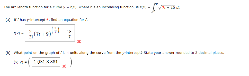 fis an increasing funcijon, is 50:] =/ 1; 7: + 10 dt.