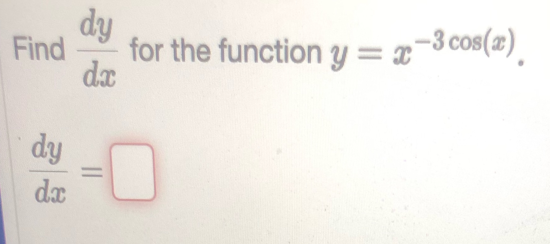 3 cos@) for the function y Find