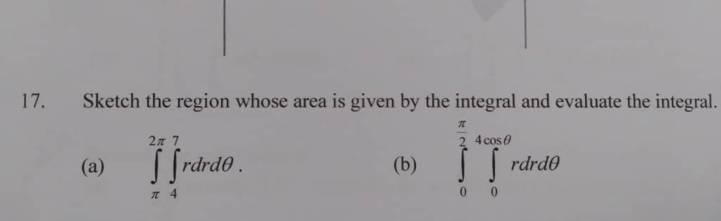 and evaluate the integral. 271 7 4 cos (a) I Srarde .