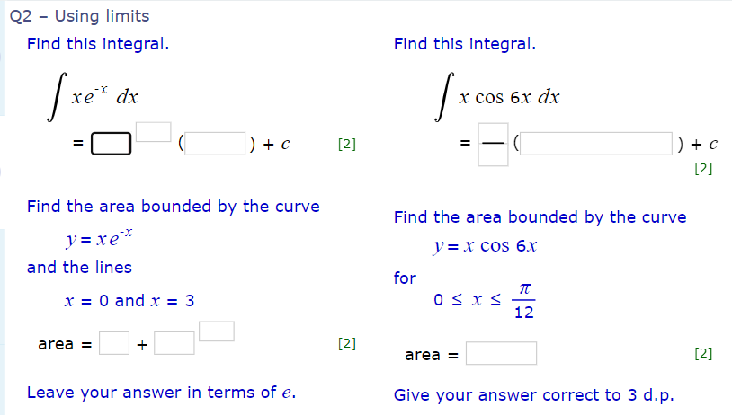 +c Find the area bounded by the curve y=xe'x and the lines
