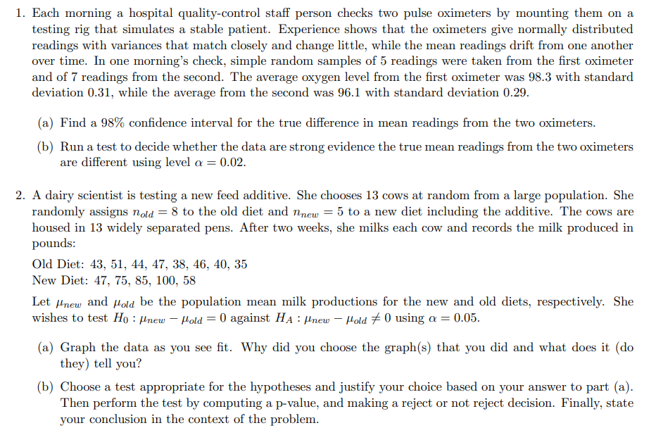  Please submit the answer with R code. Thank you! 1. Each