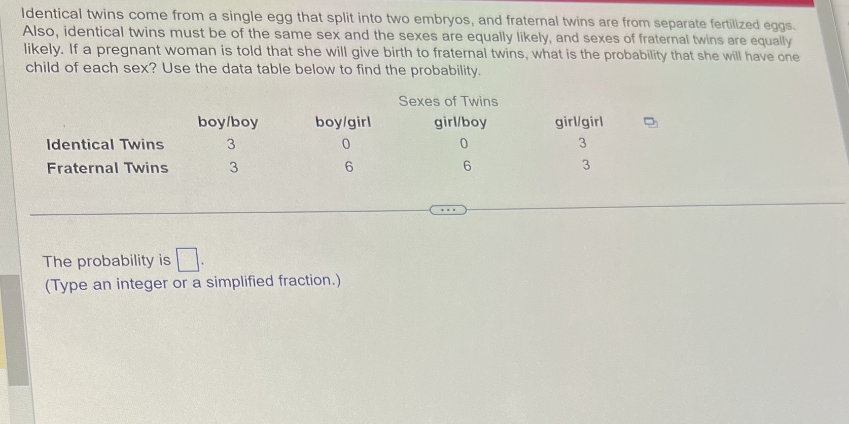 Identical twins come from a single egg that split into two