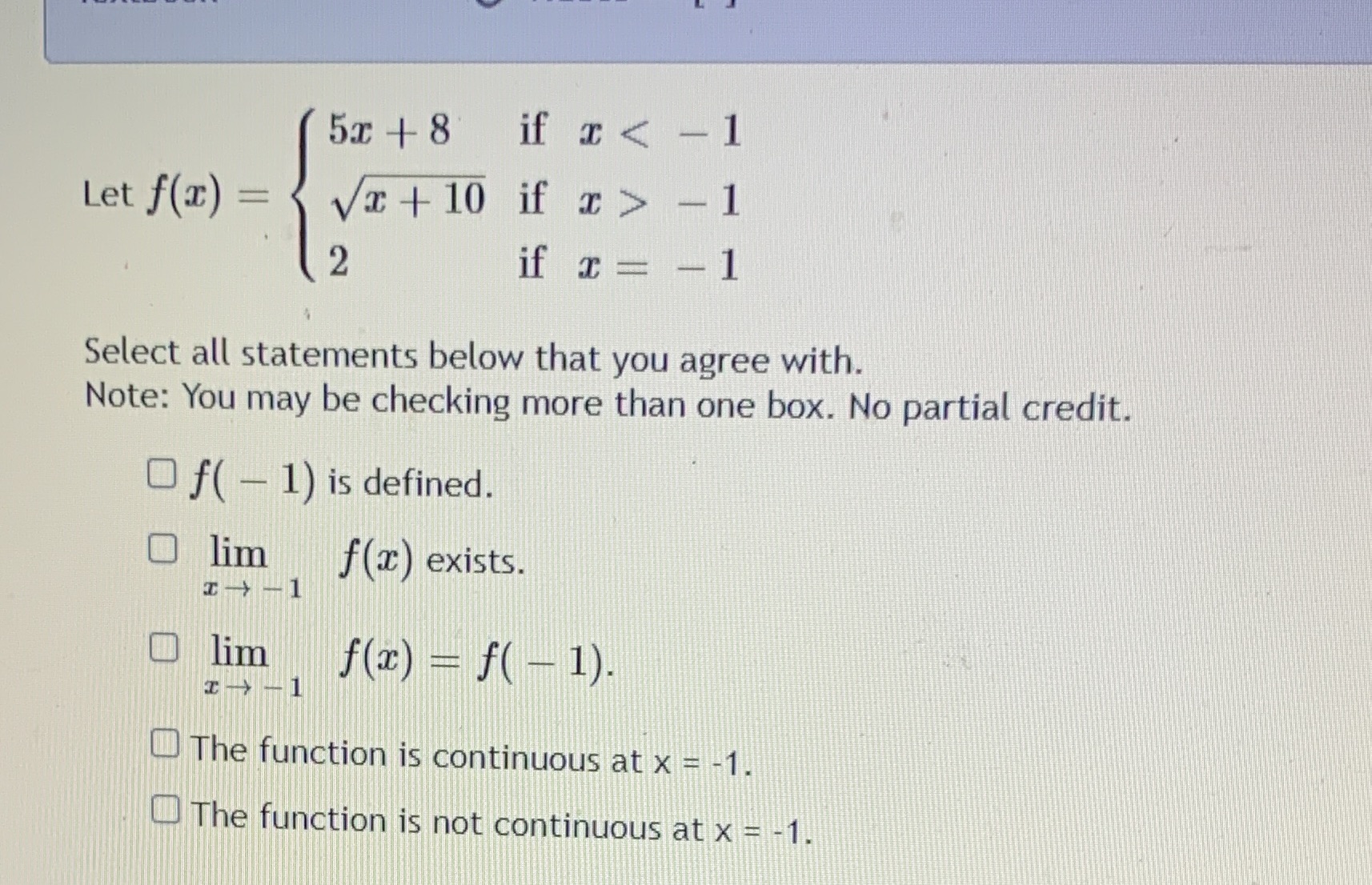 statements below that you agree with. Note: You may be checking more