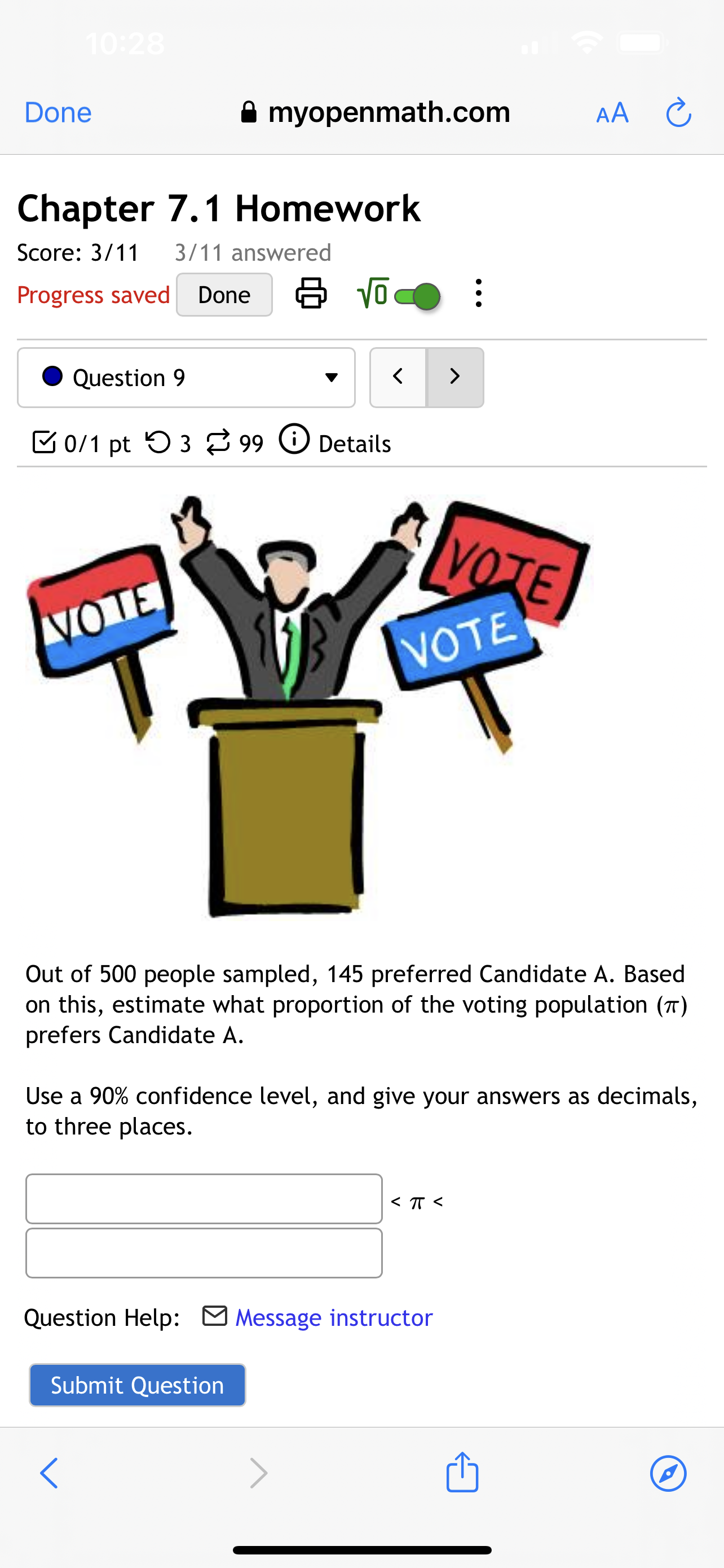 If the candidate only wants a 5% margin of error at a