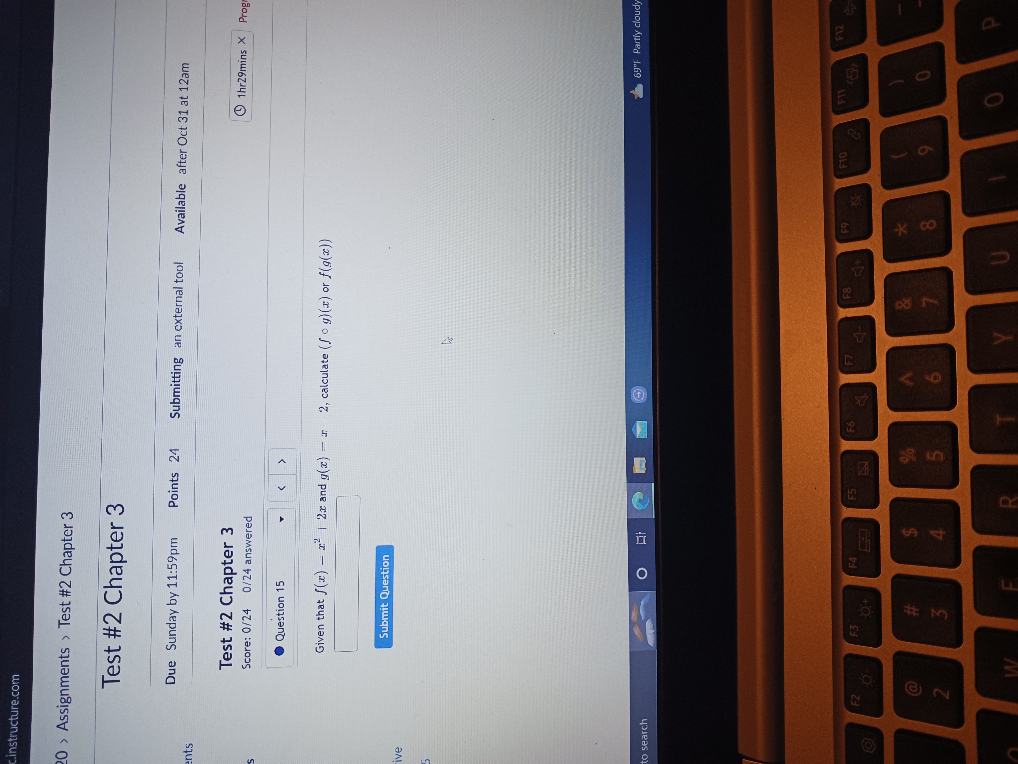 .instructure.com 0 > Assignments > Test #2 Chapter 3 Test #2