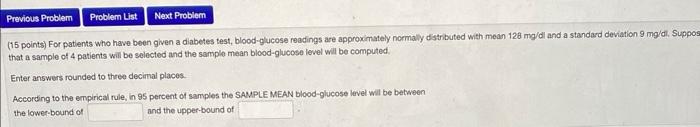  Previous Problem Problem List Next Problem (15 points) For patients who