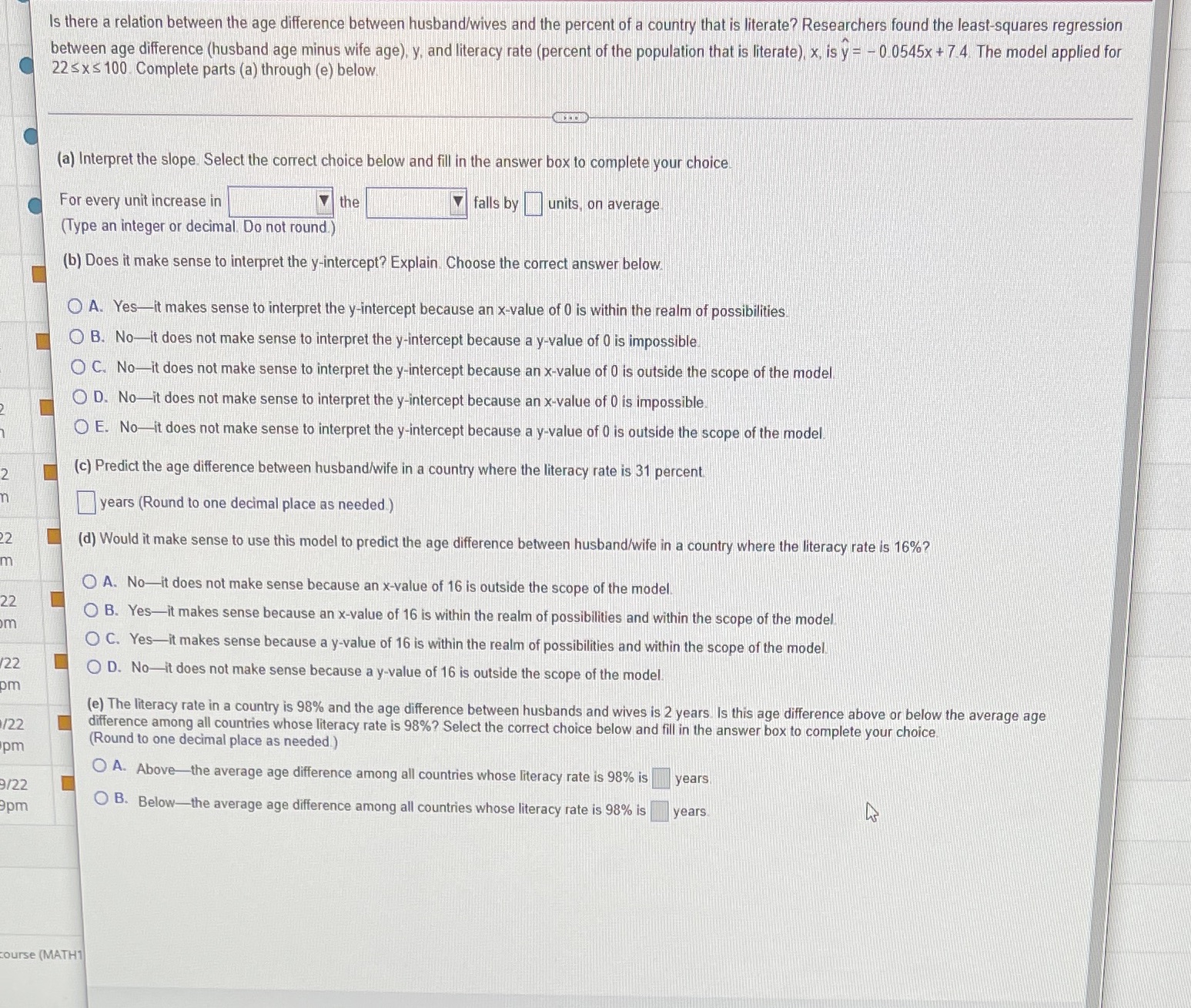  Is there a relation between the age difference between husband/wives and