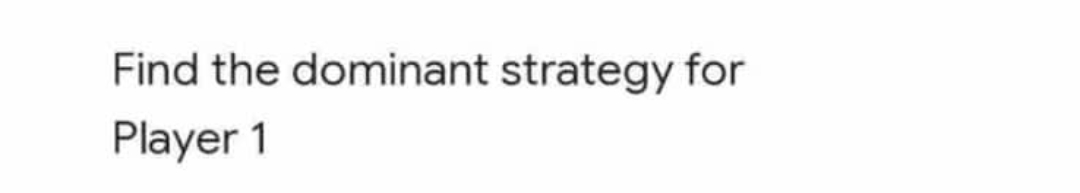 Find the dominant strategy for Player 1