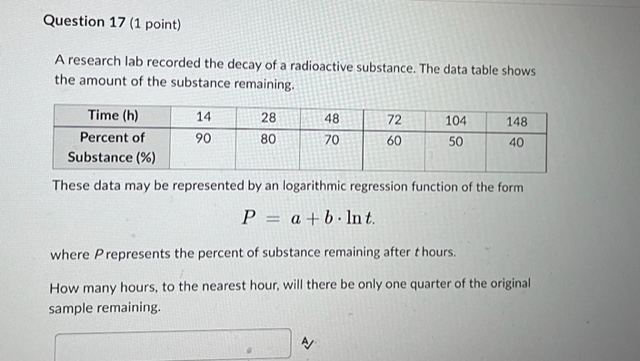 the graph of y = 2 log(1/3) x. Student 1 There is