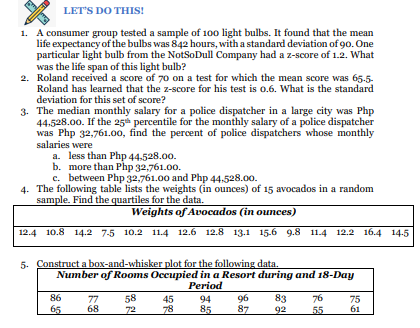 100 light bulbs. It found that the mean life expectancy of the