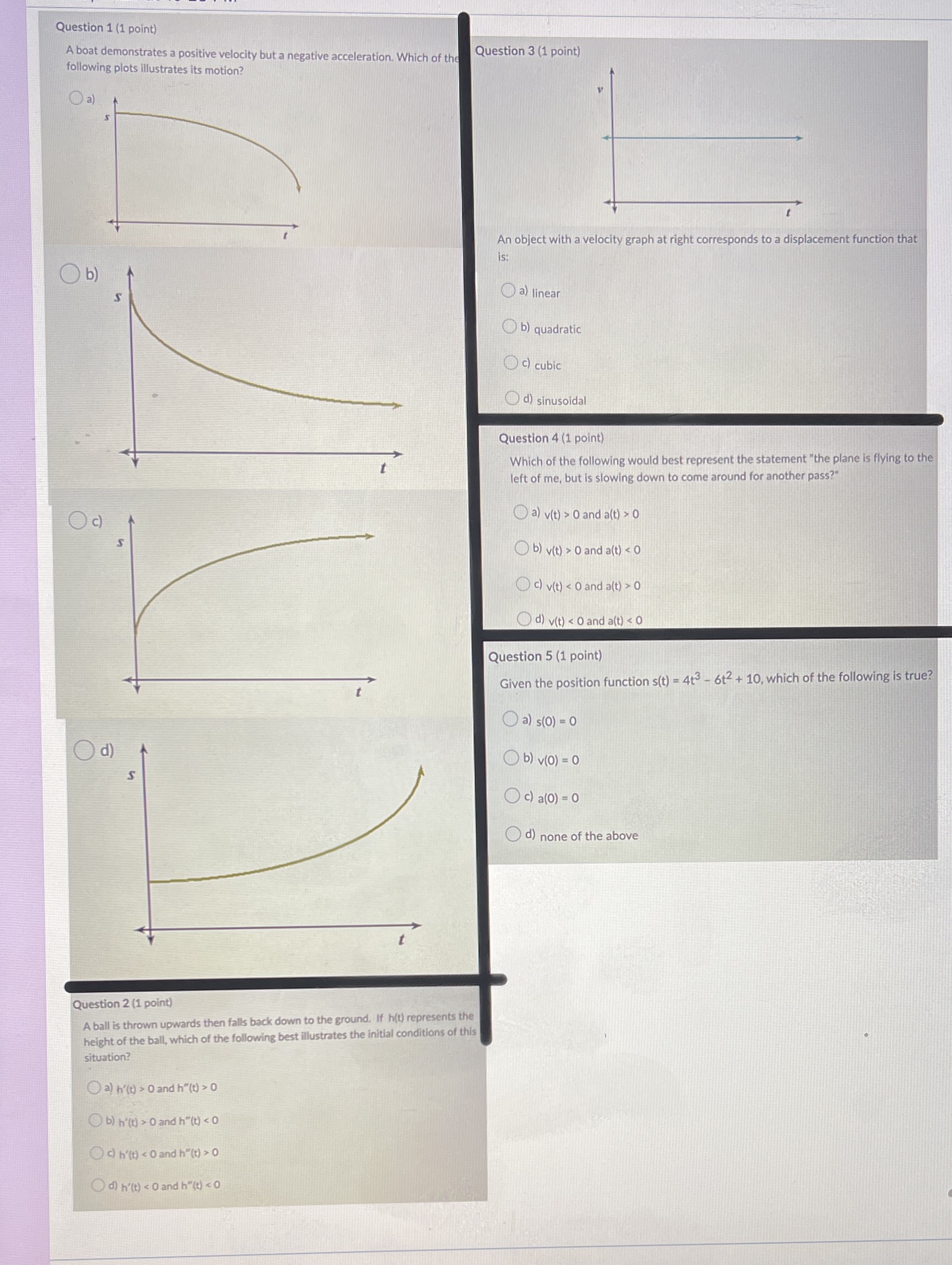 I need help with these 5 multiple choice questions quickly no