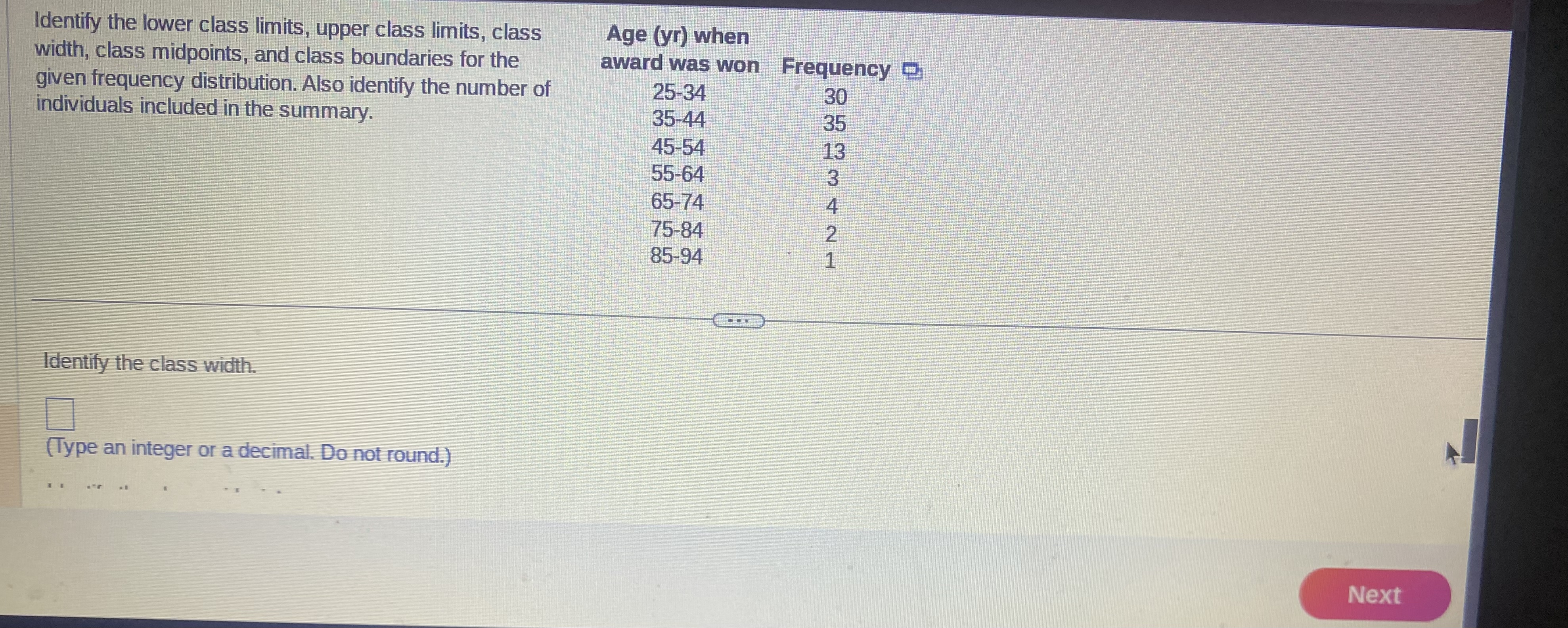 the summon, NextDetermine whether the underlined number is a statistic or a