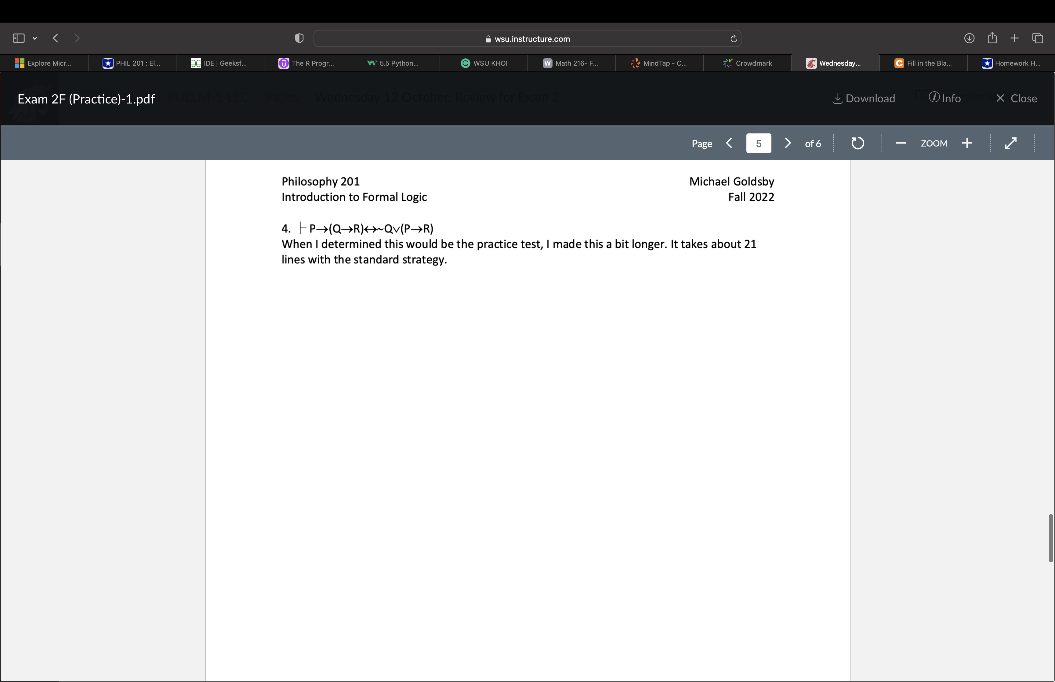 H.. Exam 2F (Practice)-1.pdf Wednesday 12 October: Download i Info X Close