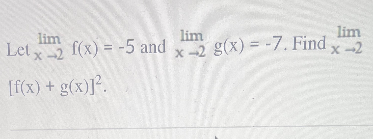g(x) = -7. Find