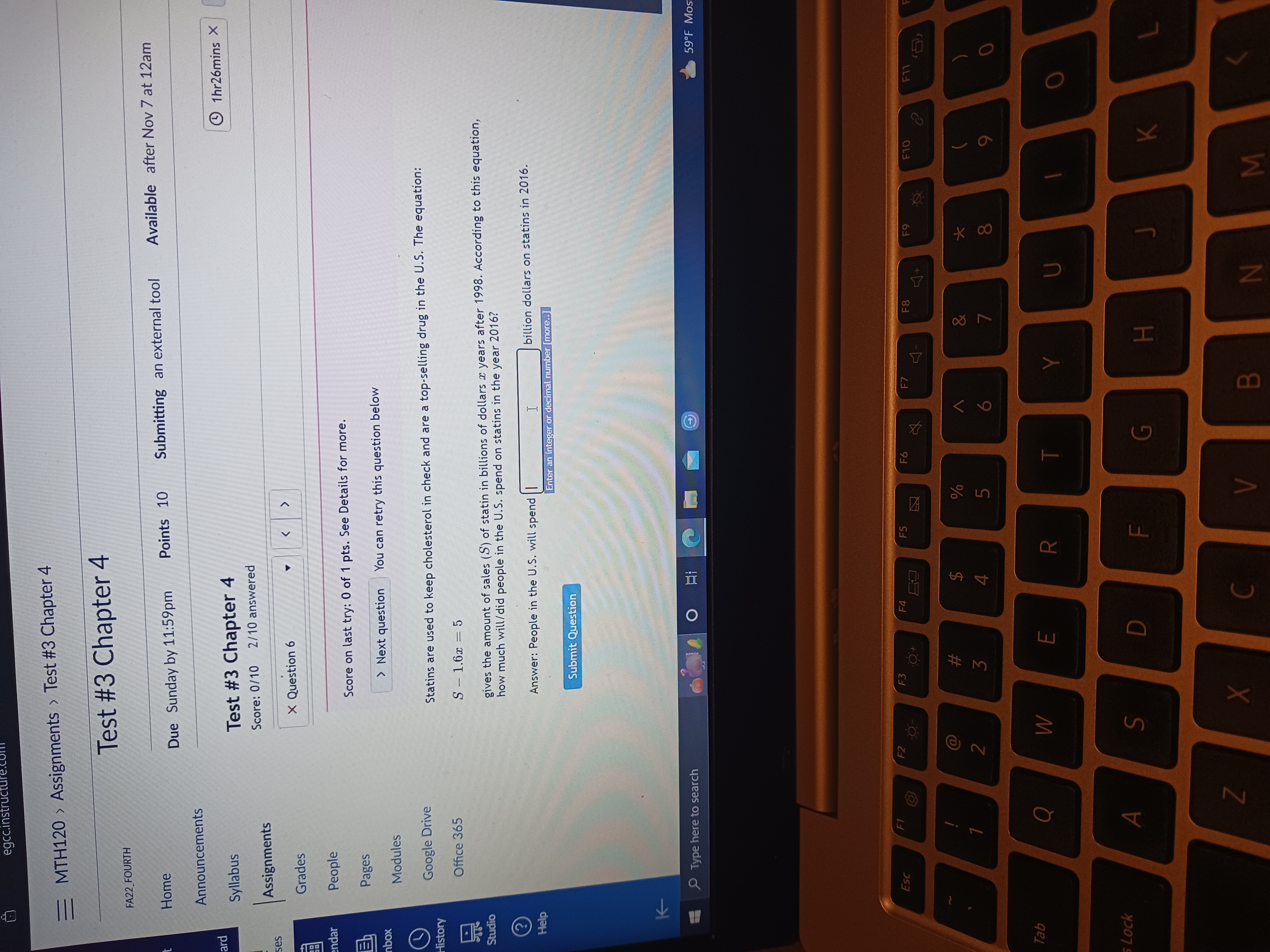 egcc.Instruct MTH120 > Assignments > Test #3 Chapter 4 Test #3