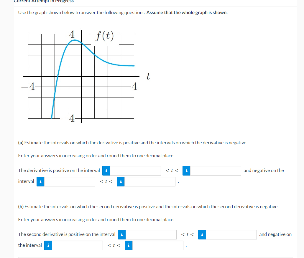 round them to one decimal place. The derivative is positive on the