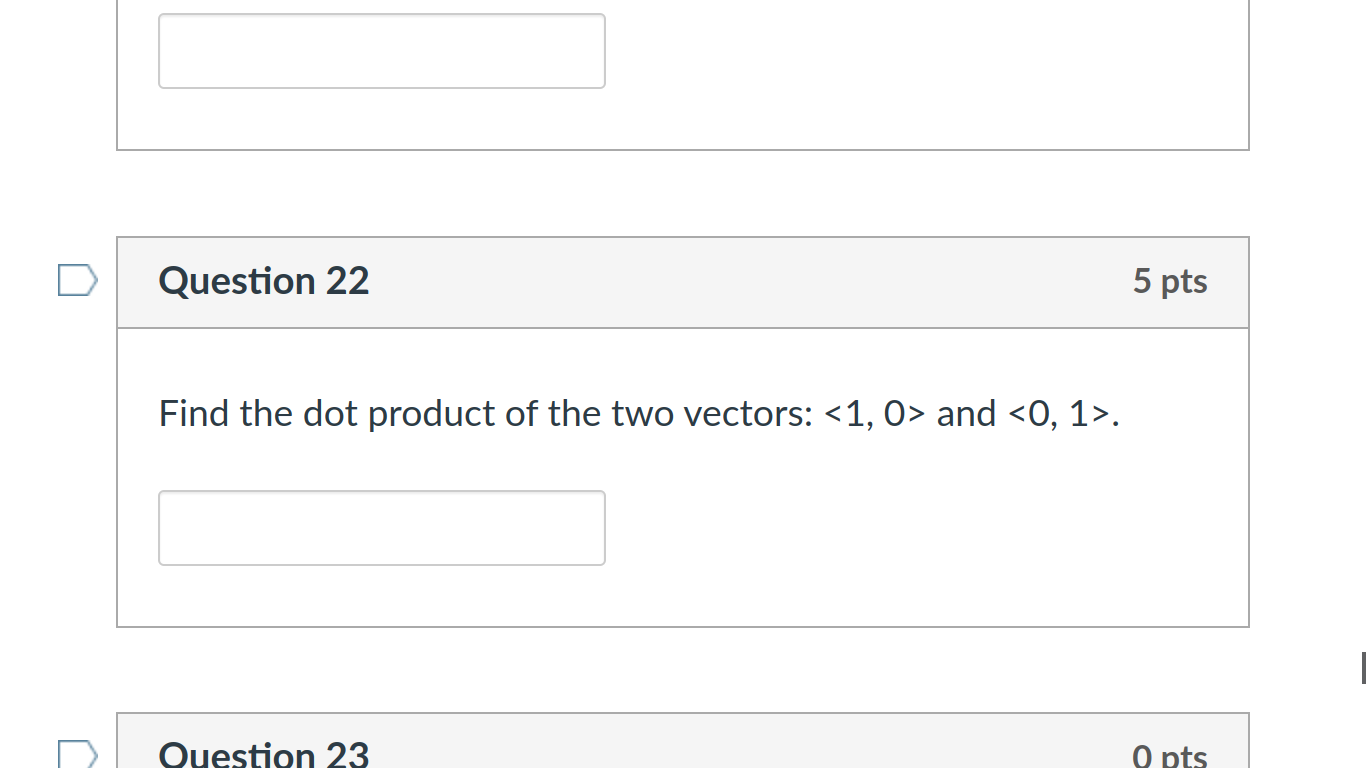 following two vectors: and . Round your answer to the nearest degree.