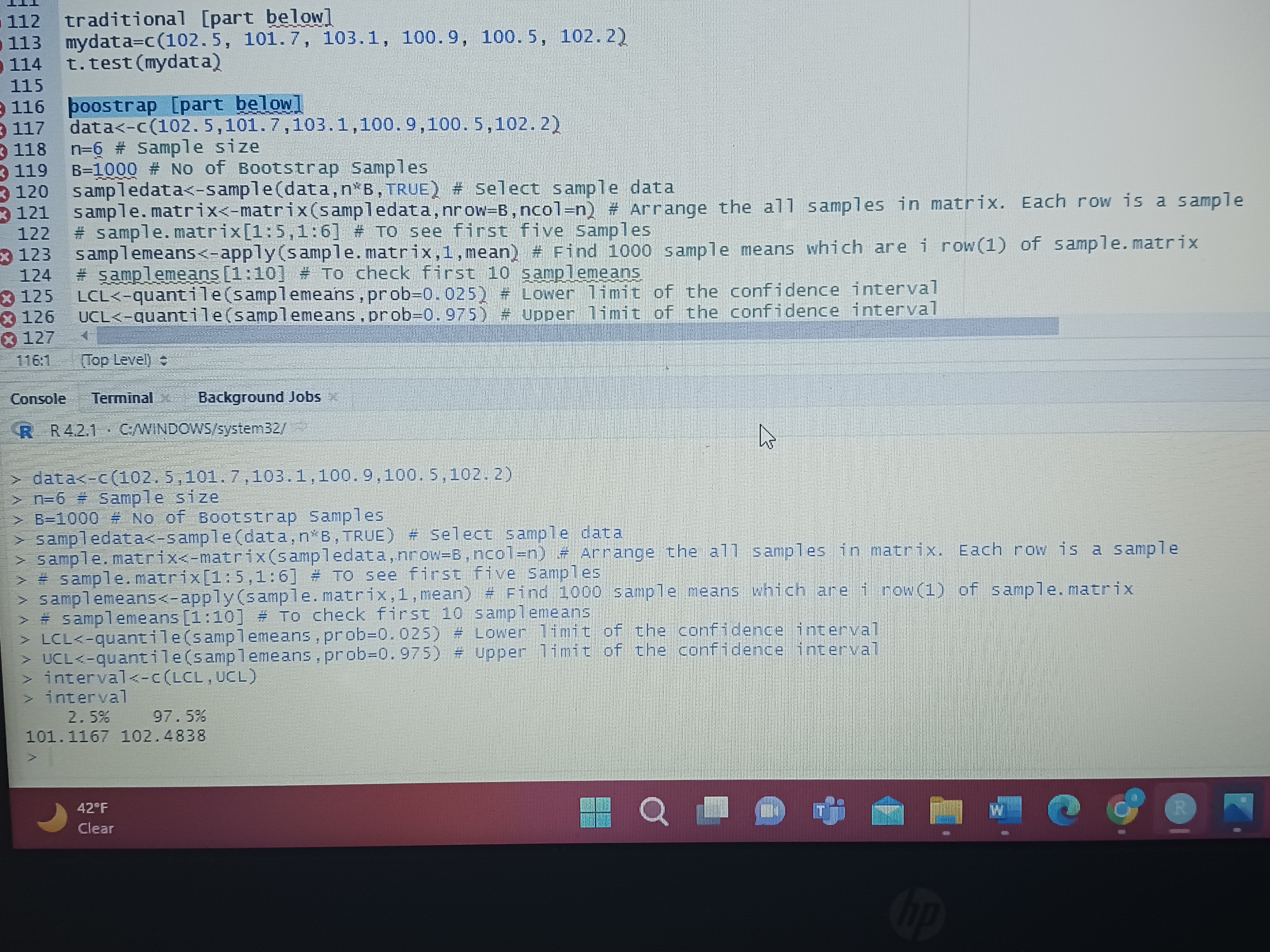 of a certain liquid observes the readings (in degrees Celsius) 102.5, 101.7,