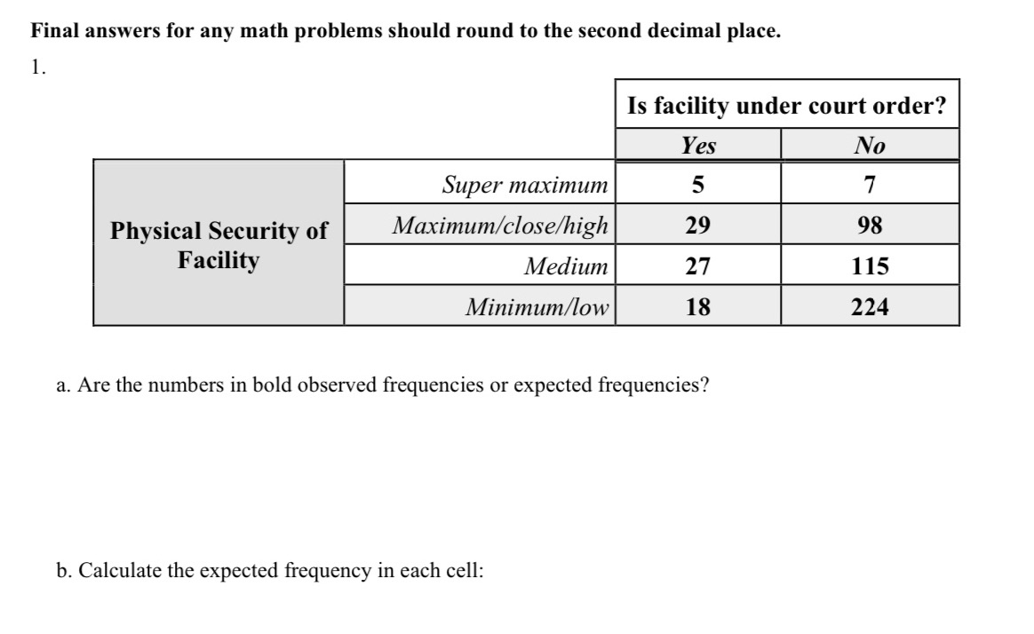 decimal place. 1. Is facility under court order? -_ a. Are the