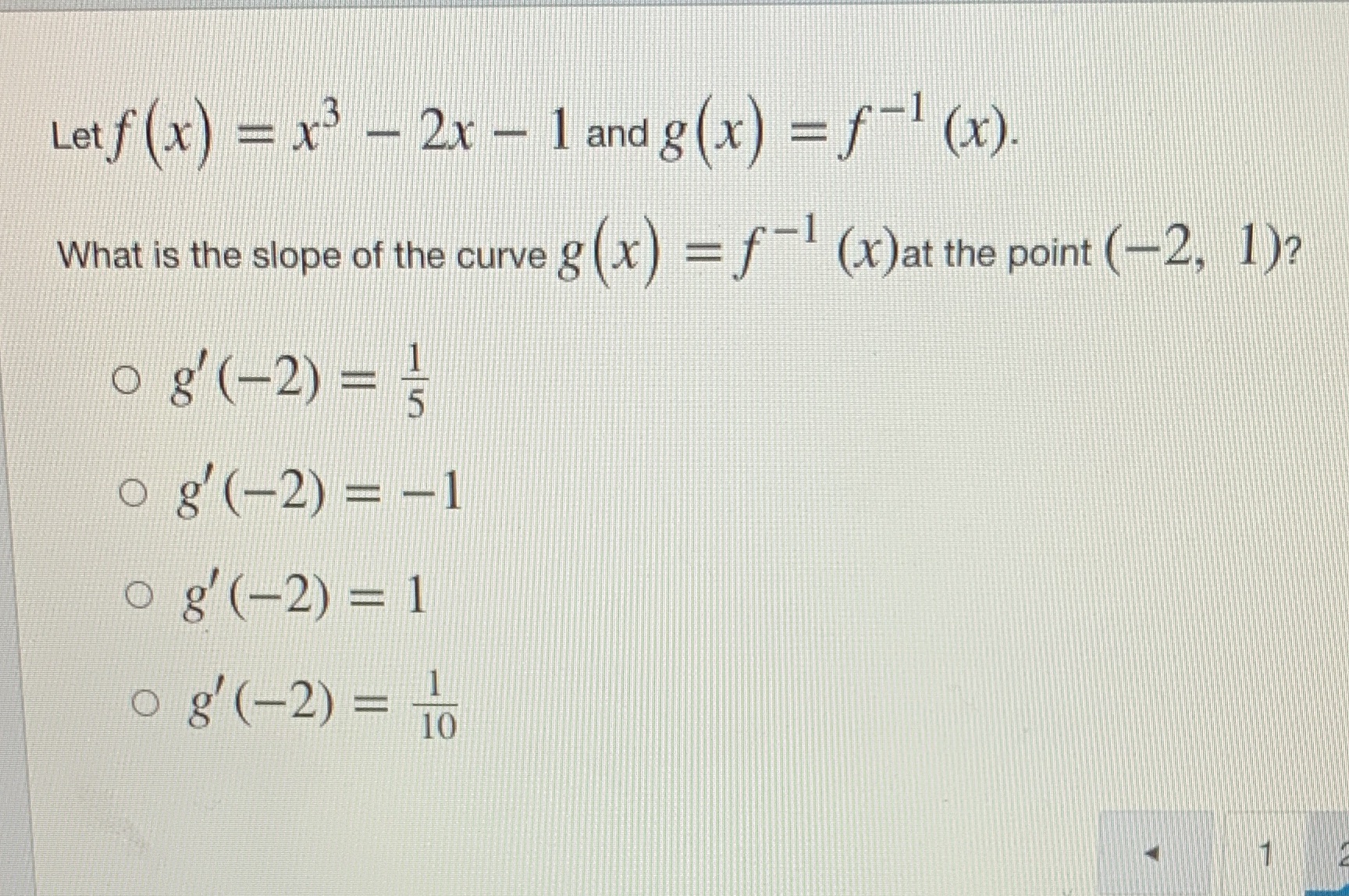 Let f ( x) = x3 - 2x - 1 and
