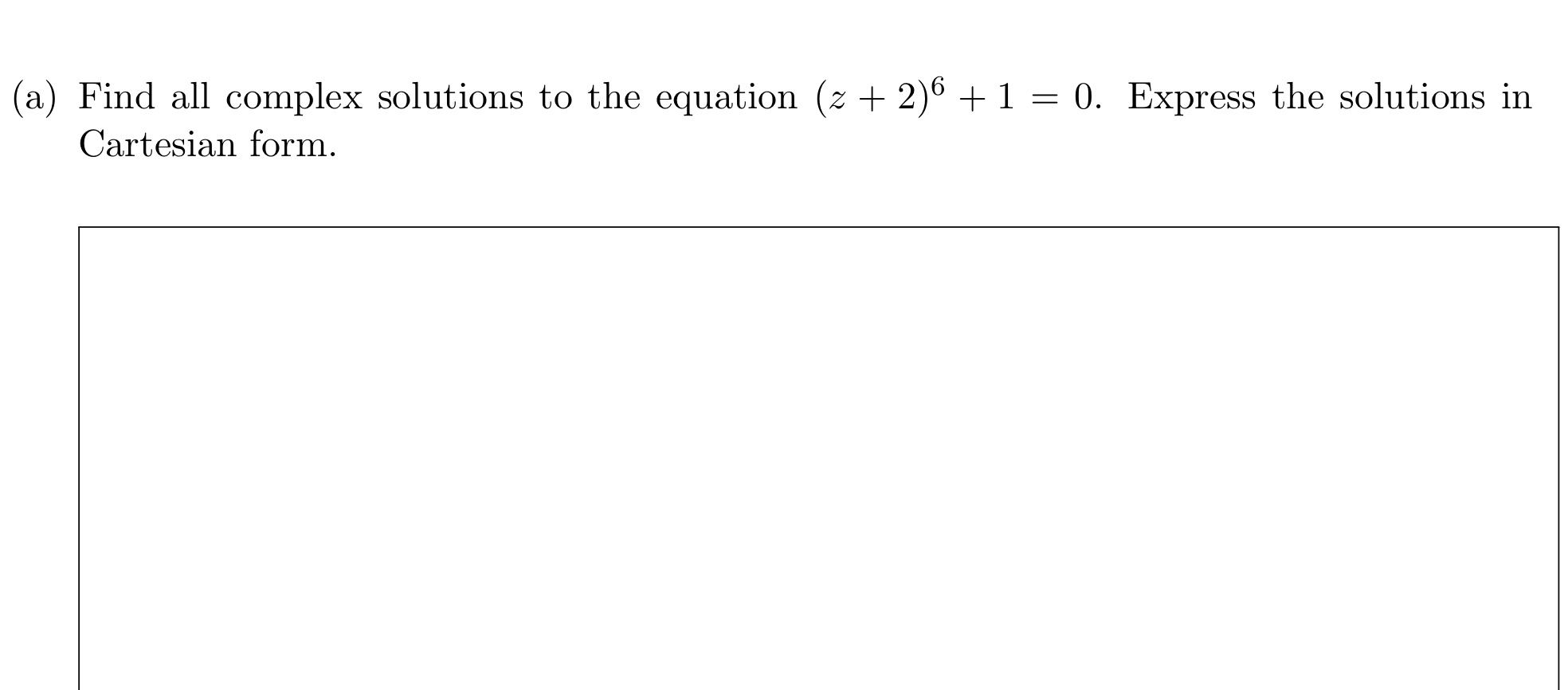 = (z +2)^6 +1 into a product of three quadratic polynomials with