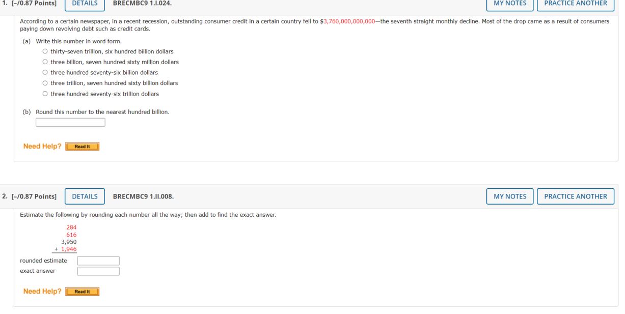 Help? Read It\f3. [-/0.87 Points] DETAILS BRECMBC9 2.111.022. MY NOTES PRACTICE ANOTHER