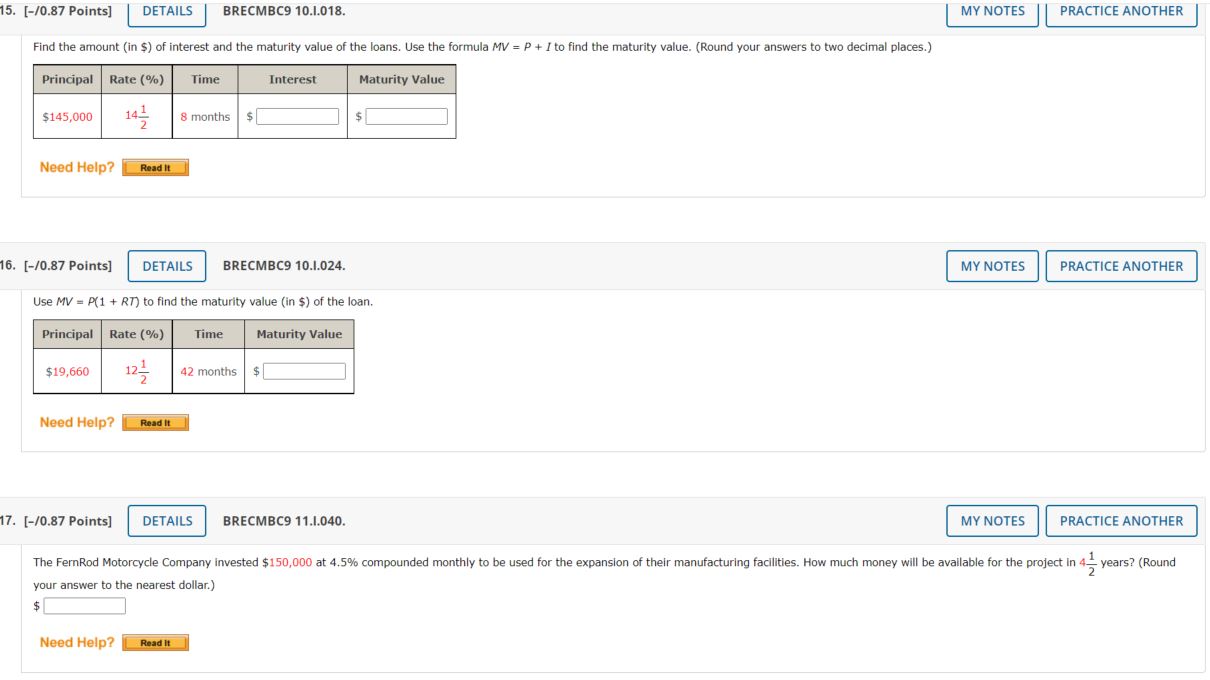 ' 5' 11 Need Help? Read It Watch It Master It 5.