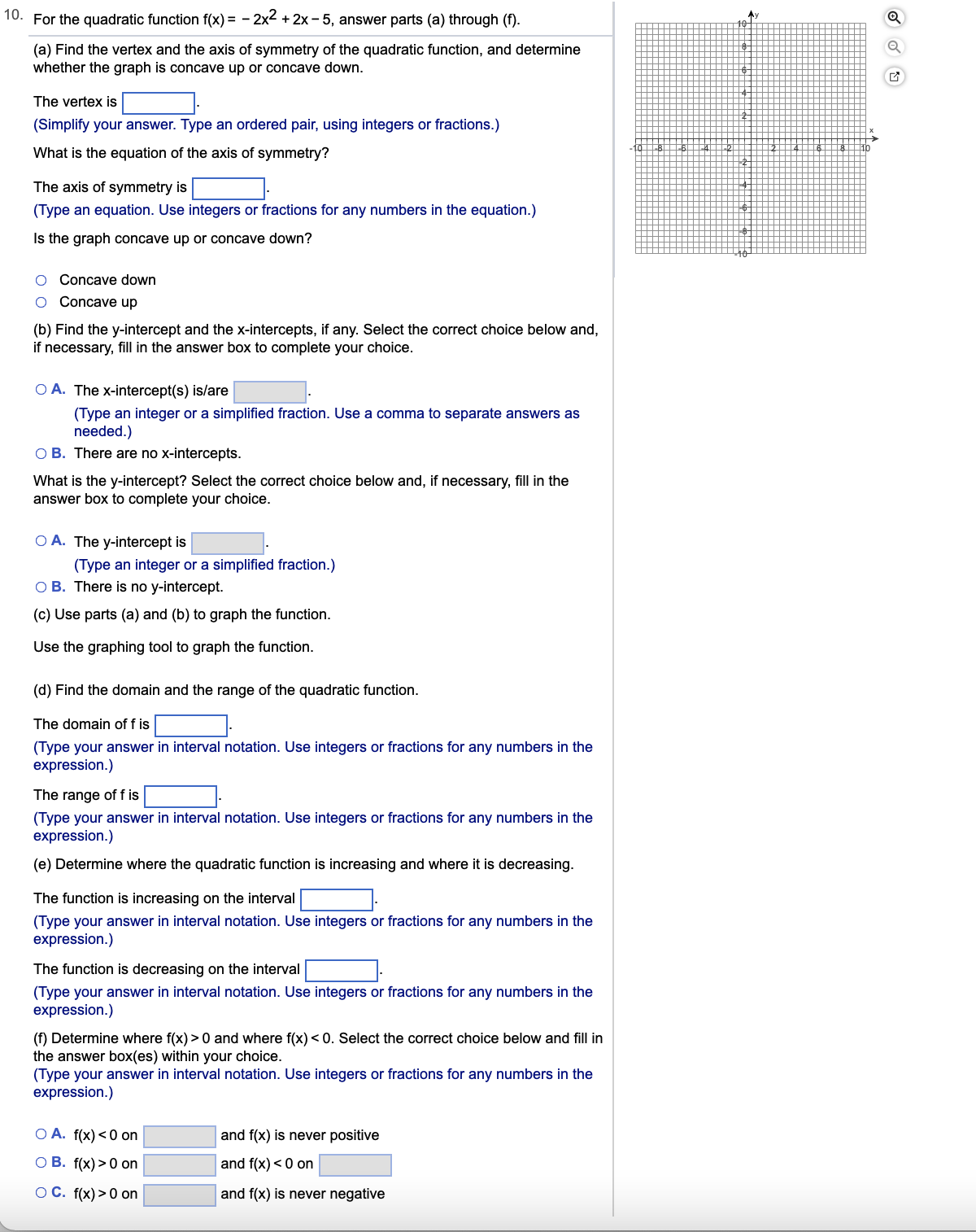 6x + 9, answer parts (a) through (f). (a) Find the vertex