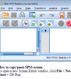 OM SPSS Statistics P How to copy paste SPSS syntax 0 open