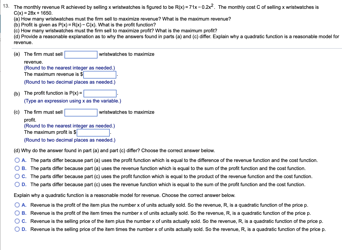 There are no x-intercepts. What is the y-intercept? Select the correct choice