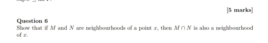  help please [5 marks] Question 6 Show that if M and