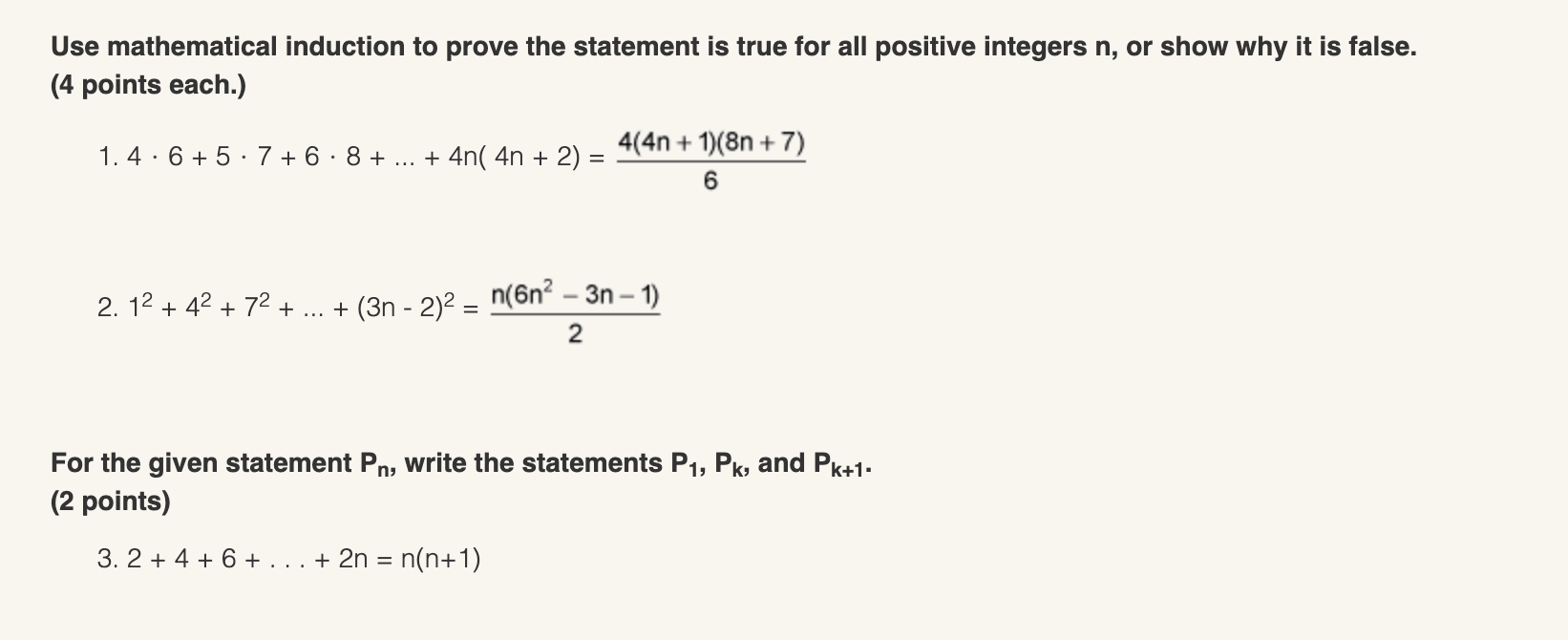 Use mathematical induction to prove the statement is true for all