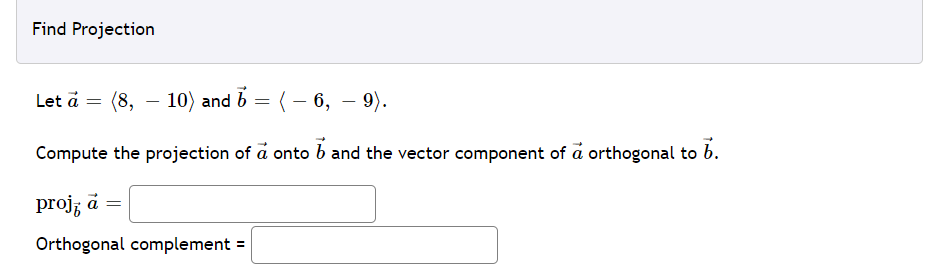 is cos - 1 2) The approximation in degree isFind Projection Let