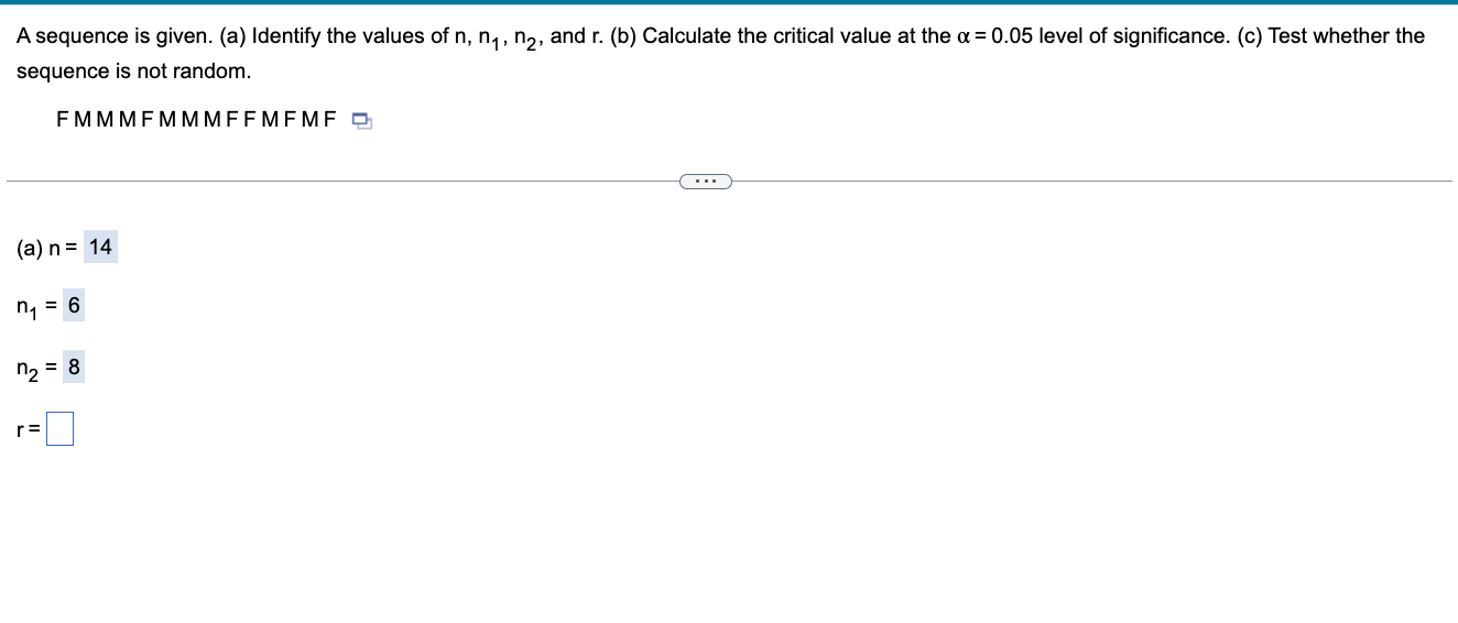 A sequence is given. (a) Identify the values of n, n,