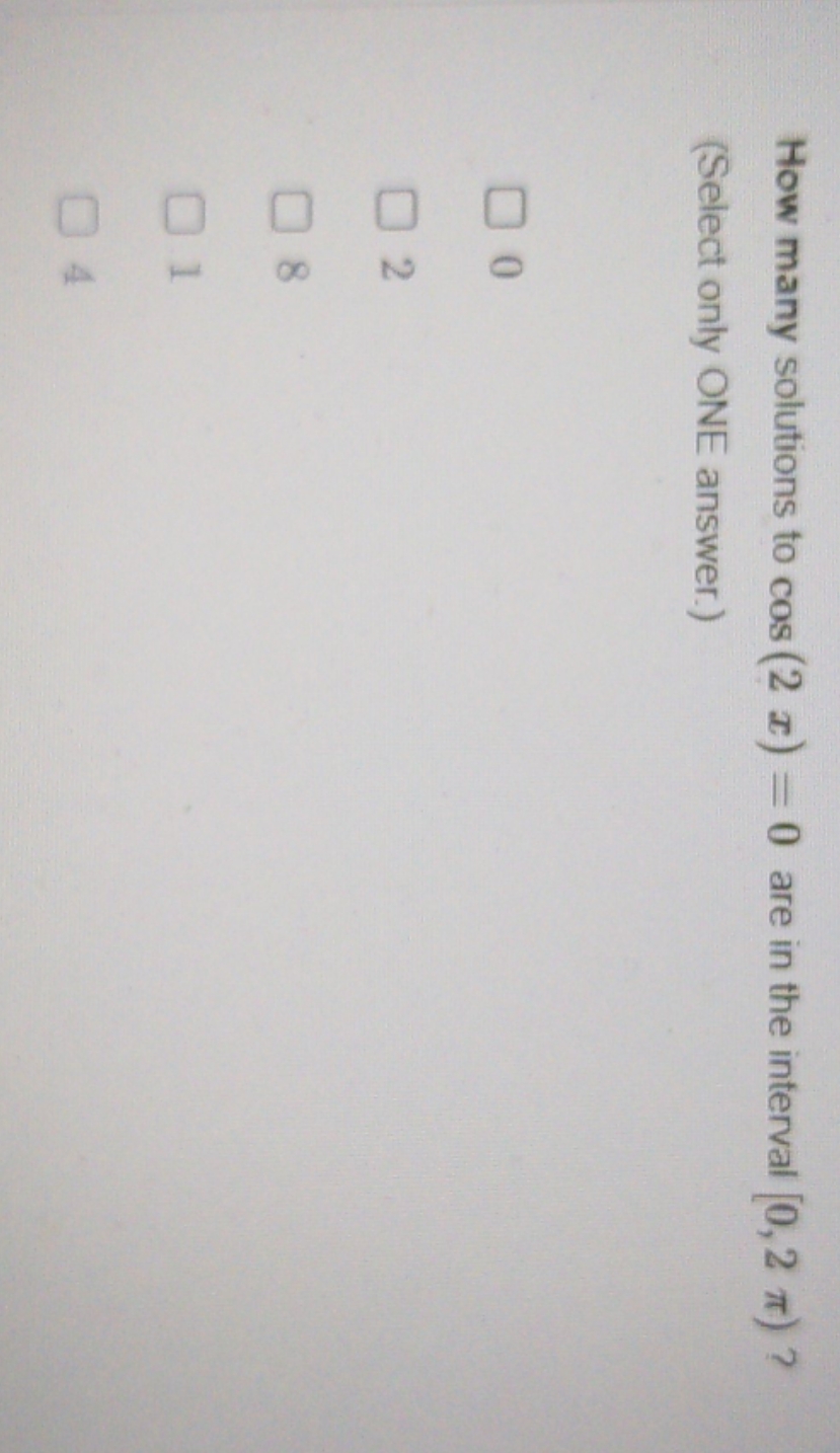 cos (2 c) = 0 are in the interval [0, 2 7)