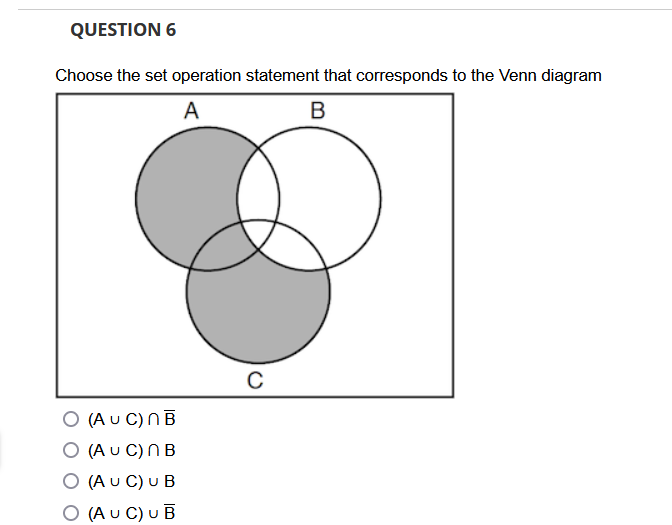 the Venn diagram A B C O Cn (A U B) O
