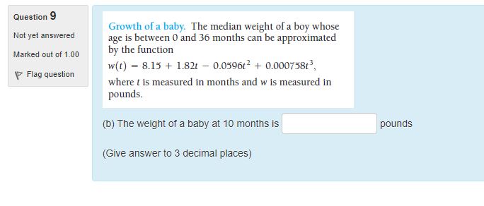 ofa baby. The median weight ofa boy whose age is between O