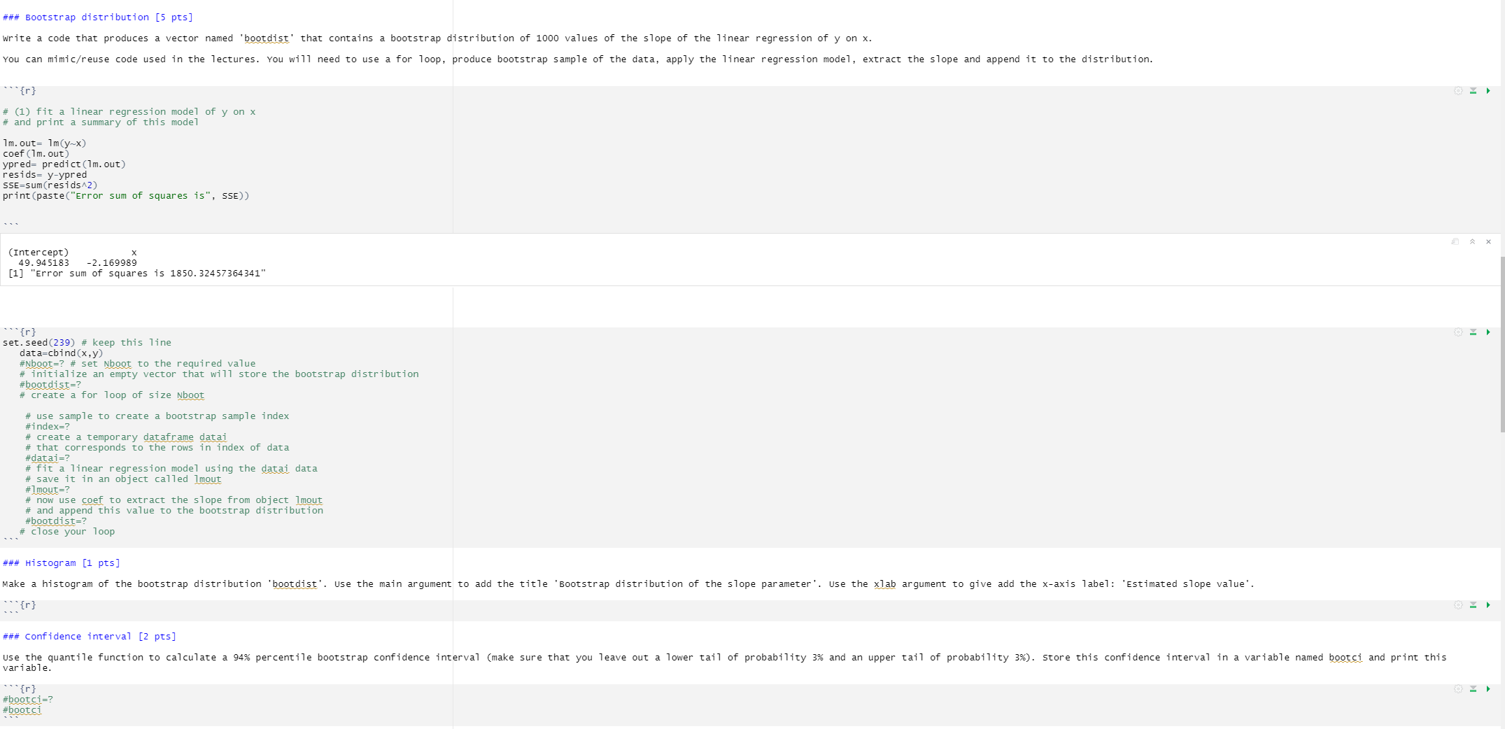 We assume that y is the response of interest and x is