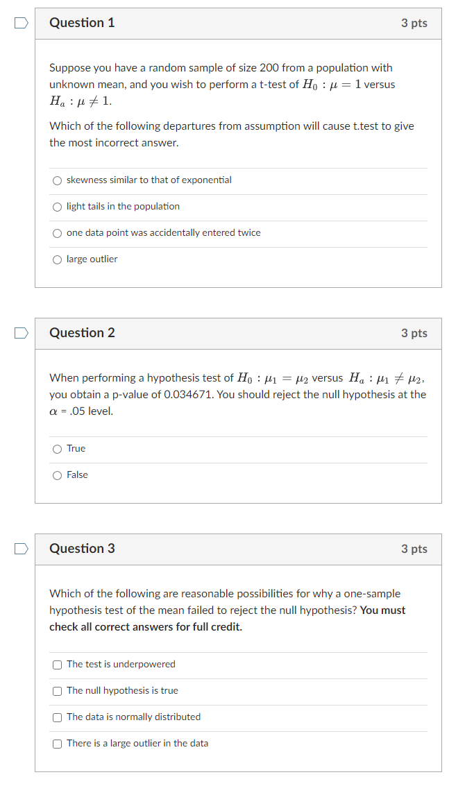 the most incorrect answer. Q skewness similar to that of exponential 0