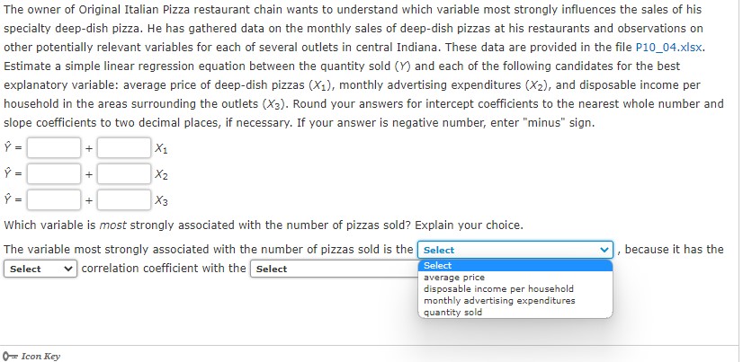 pictures look below. Problem 10-04 w_StatTools (Simple Linear Regression) Question 3 of
