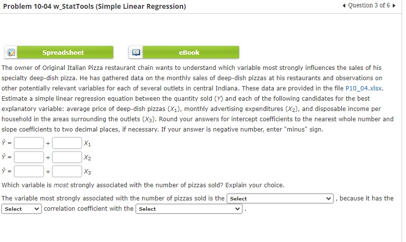 deep-dish pizza. He has gathered data on the monthly sales of deep-dish