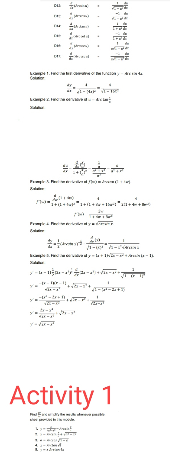 format of the solution.[Type the ANSWERS electronically with your devices] D12: dx