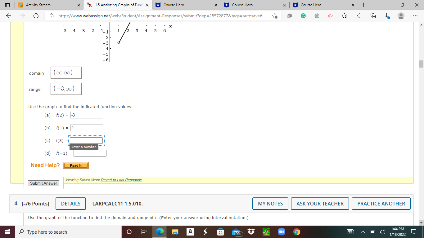 MY NOTES ASK YOUR TEACHER PRACTICE ANOTHER Use the graph of the