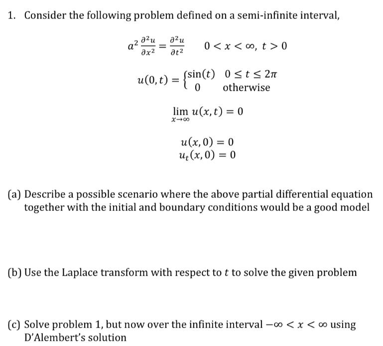  1. Consider the following problem defined on a semi-infinite interval, a2