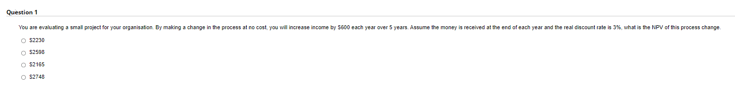 is received at the end of each year and the real discount