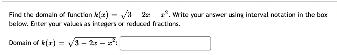 instructions on how to enter your answers. m = mm = \"\"+h)_\""')