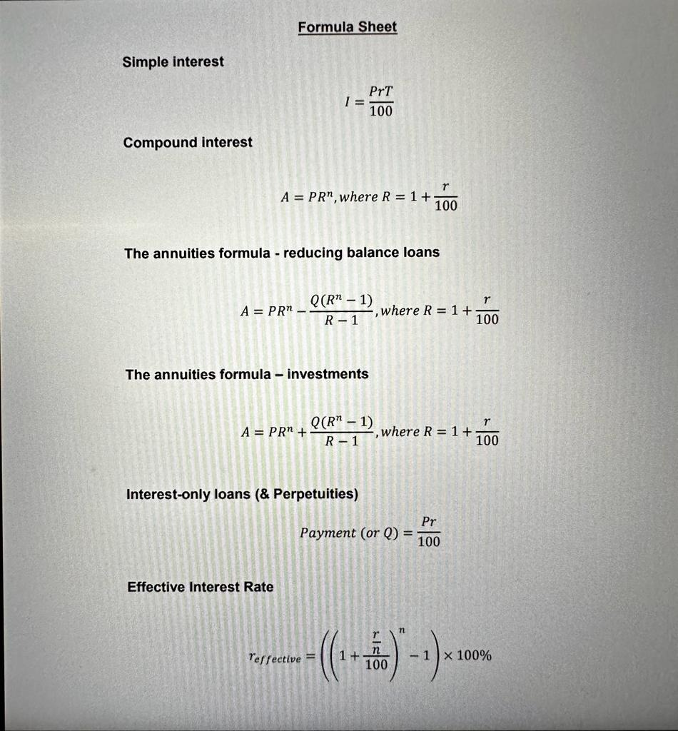 = Pr 100 Effective Interest Rate Teffective 100 -1)x 10Question 1 Nate