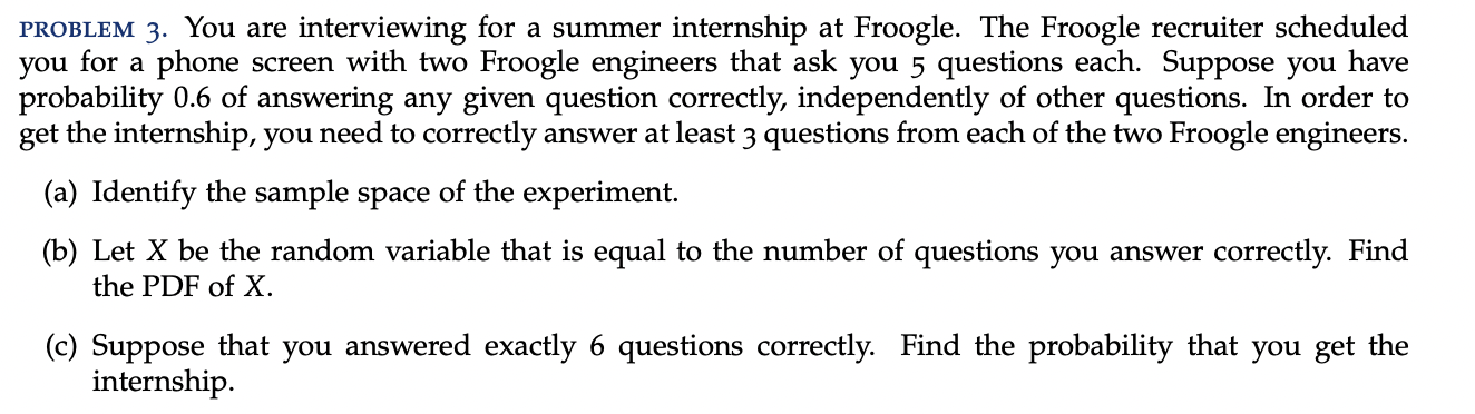 The Froogle recruiter scheduled you for a phone screen with two Froogle